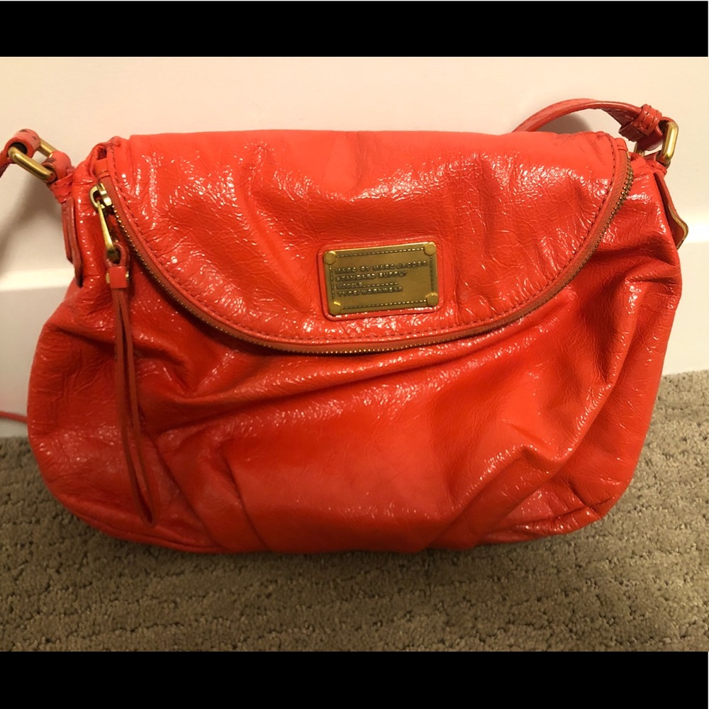 Marc Jacobs crinkle orange crossbody bag